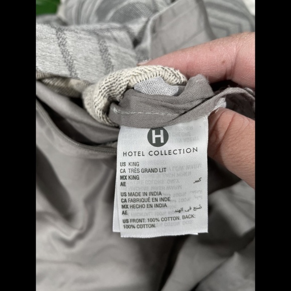 NIB Hotel Collection‎ Textured Hexagon King Duvet Only in Grey - Picture 7 of 11